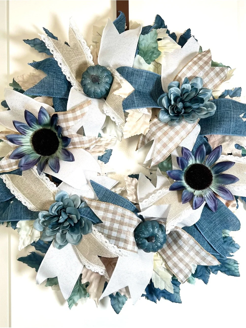 Neutral Blue Fall Wreath
